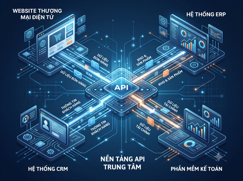API giúp kết nối các hệ thống như thế nào?