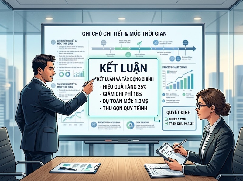 Trình bày vấn đề ngắn gọn để lãnh đạo dễ quyết định