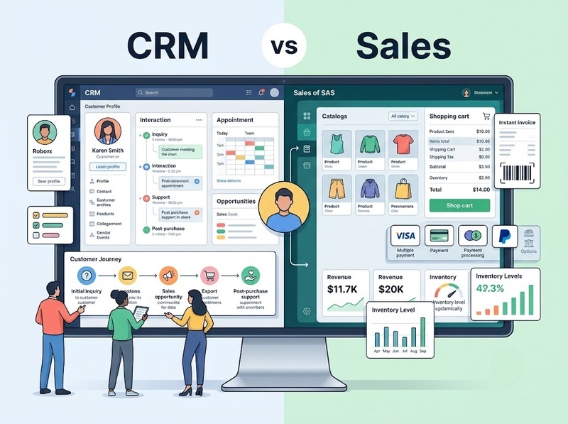 So sánh CRM và phần mềm quản lý bán hàng
