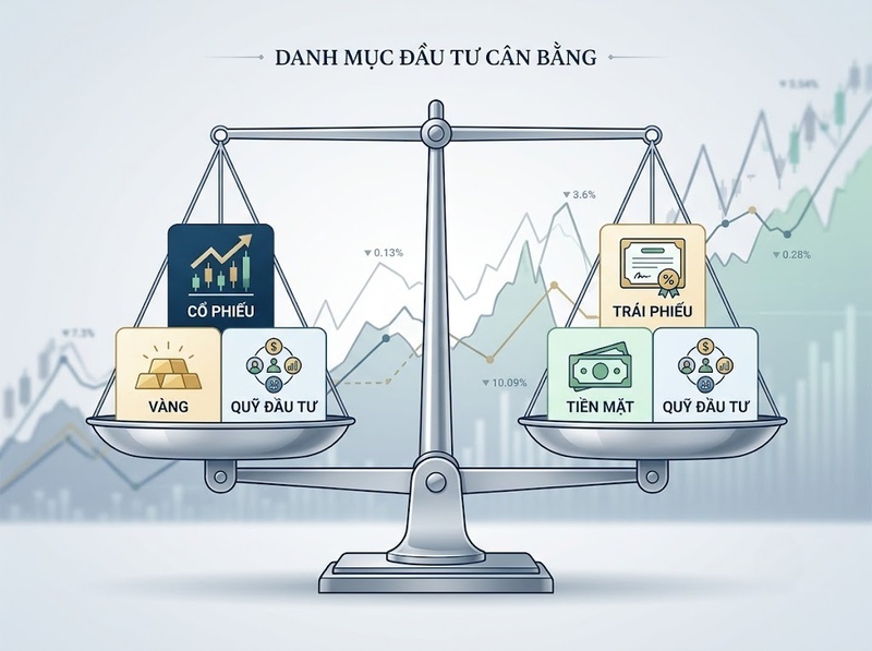 Danh mục đầu tư cân bằng phân bổ lợi nhuận và rủi ro thế nào?