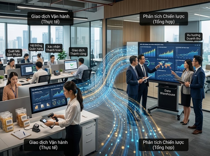 So sánh data warehouse và cơ sở dữ liệu thông thường