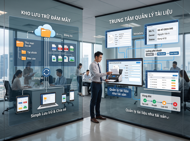 So sánh DMS và lưu trữ file đám mây