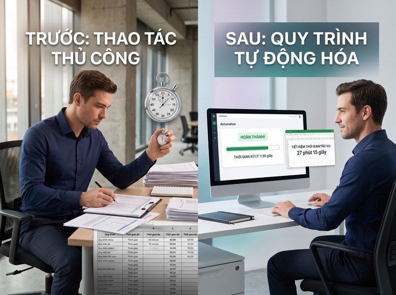 Đo thời gian và hiệu quả sau khi tự động hóa