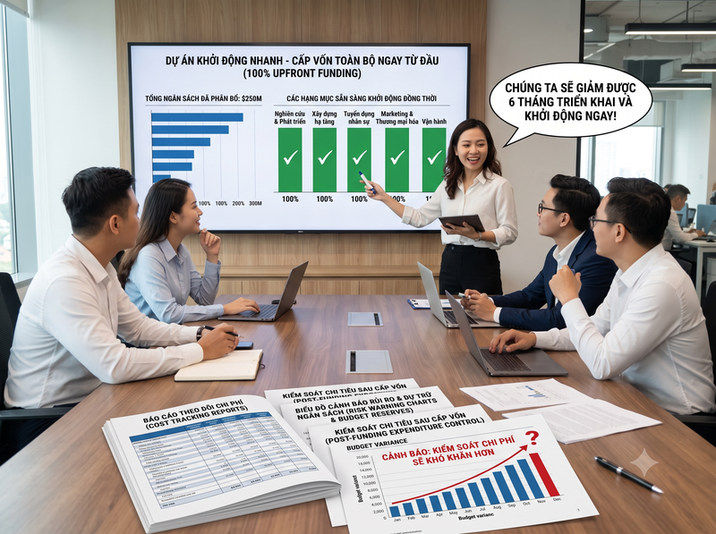 Giải ngân theo giai đoạn hay một lần?
