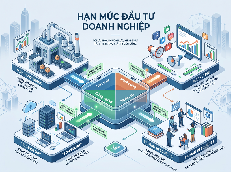 Thiết lập hạn mức đầu tư cho từng bộ phận