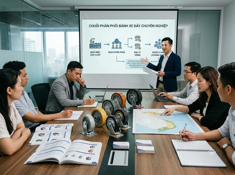 Làm sao xây dựng hệ thống phân phối bánh xe đẩy hiệu quả?