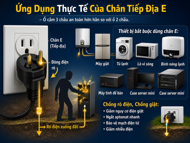 Ký hiệu ổ cắm 3 chấu L N E là gì? Cách đọc và phân biệt