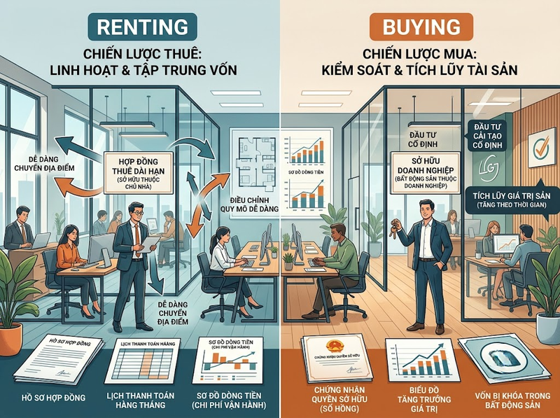 So sánh mua và thuê mặt bằng kinh doanh