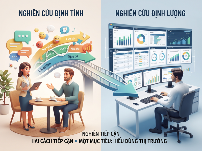 Nên dùng nghiên cứu định tính hay định lượng?