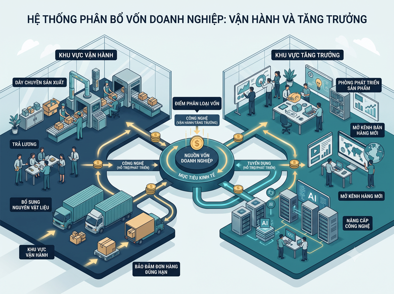 Cách phân bổ vốn giữa vận hành và tăng trưởng