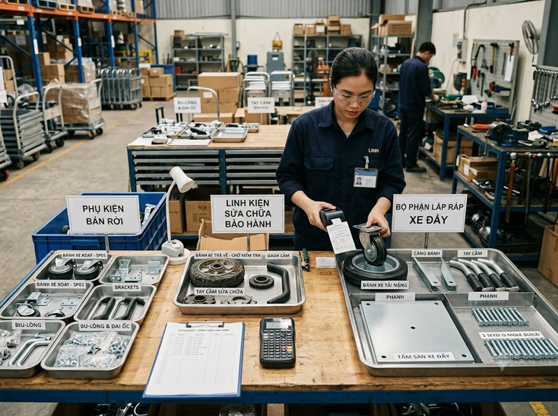 Làm sao quản lý danh mục phụ kiện xe đẩy hàng hiệu quả?