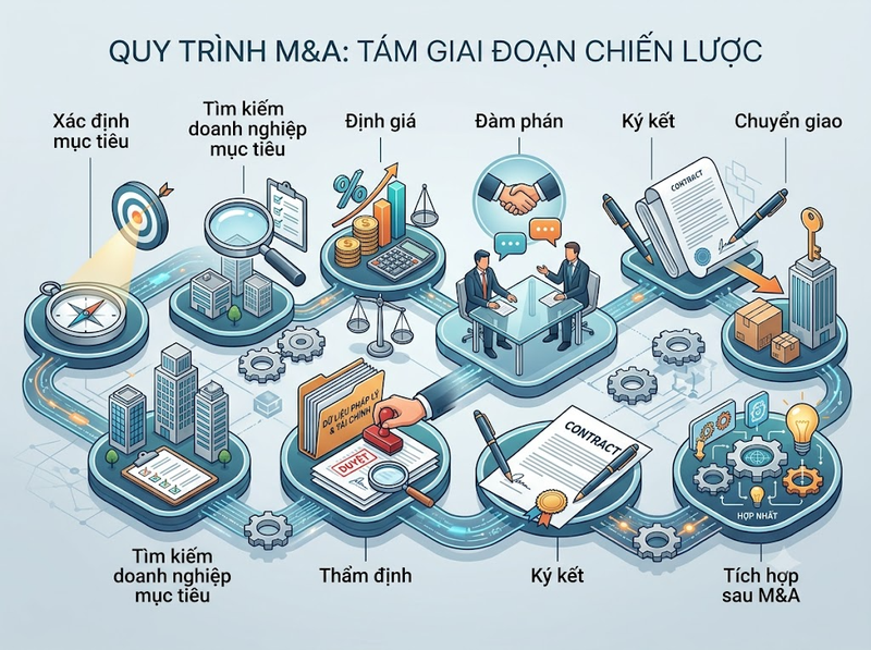Các bước trong quy trình M&A doanh nghiệp