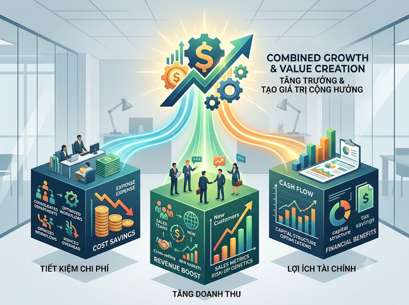 Đánh giá lợi ích cộng hưởng sau thương vụ M&A