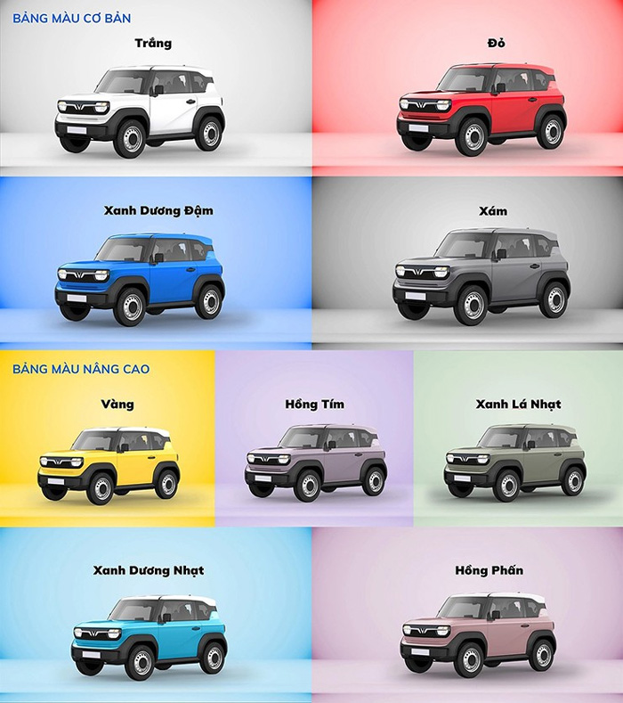 Vinfast VF3 giá bao nhiều? Xe VF3 có mấy màu ngoài hồng phấn