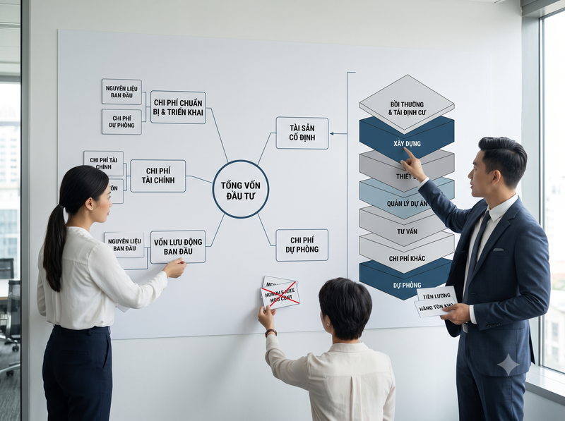 Kiểm tra tính hợp lý của tổng vốn đầu tư dự án