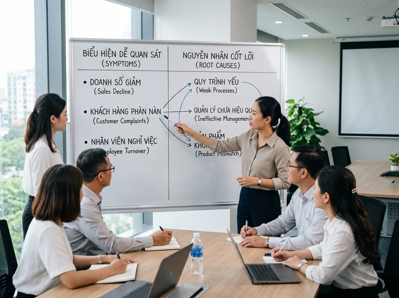 Phân biệt nguyên nhân cốt lõi và biểu hiện bên ngoài