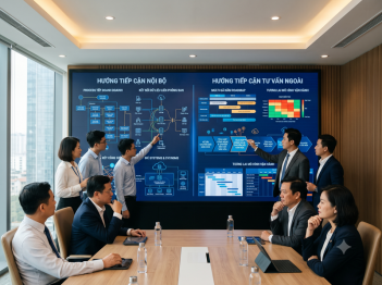 So sánh tự triển khai và thuê tư vấn chuyển đổi số