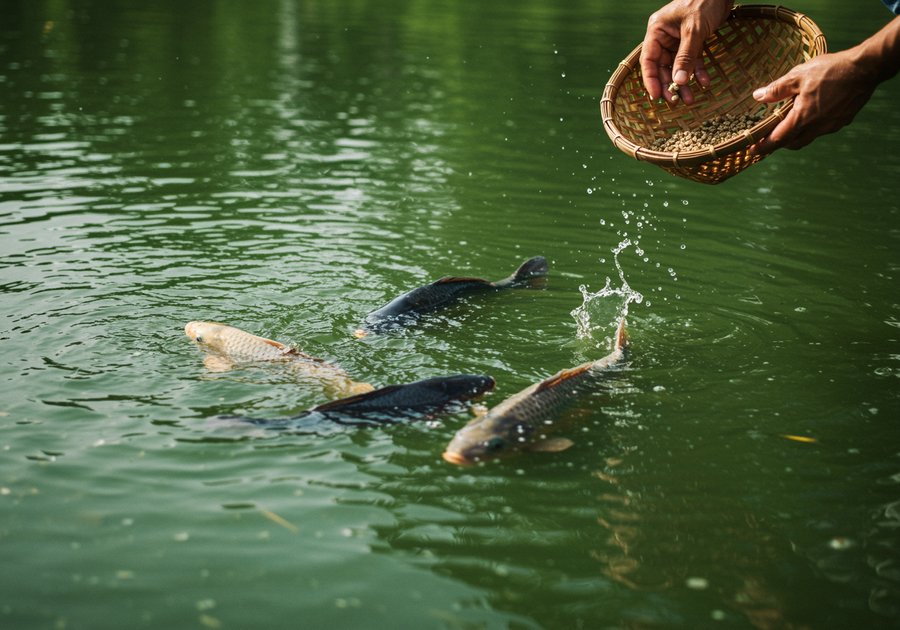 thức ăn công nghiệp cho cá chép